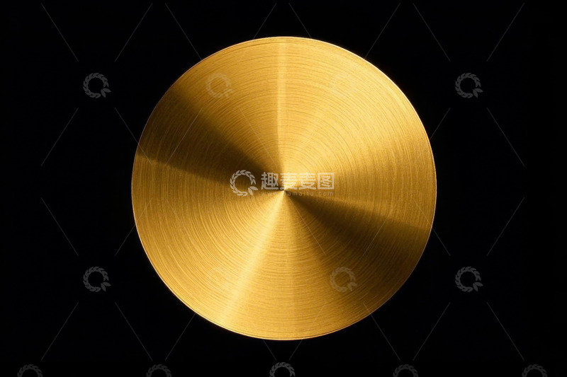 高清大图下载【趣麦麦图】金色金属圆盘特写素材