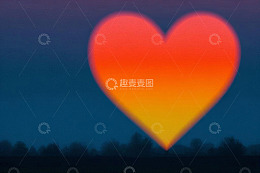 夜幕下爱心光影