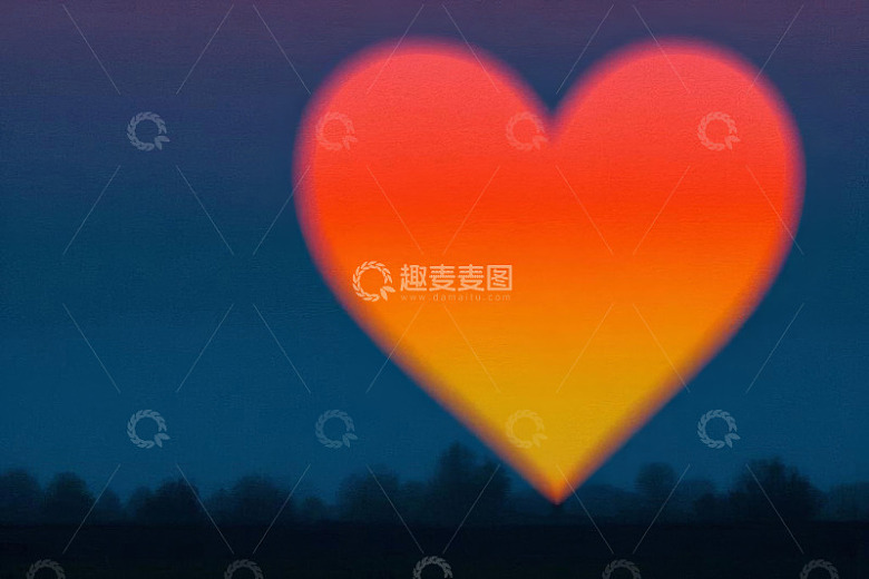 夜幕下爱心光影