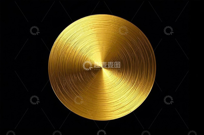 高清大图下载【趣麦麦图】金色圆形金属盘特写