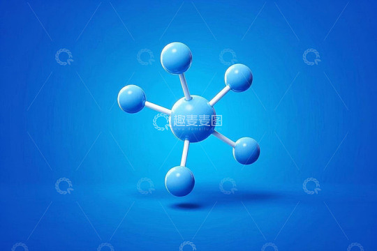 蓝色背景下的分子结构