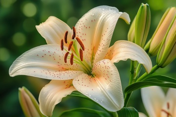 白色的盛开的百合花