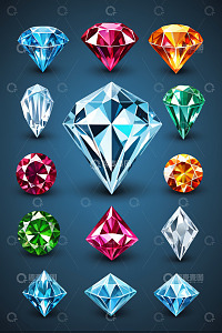 多彩钻石素材图