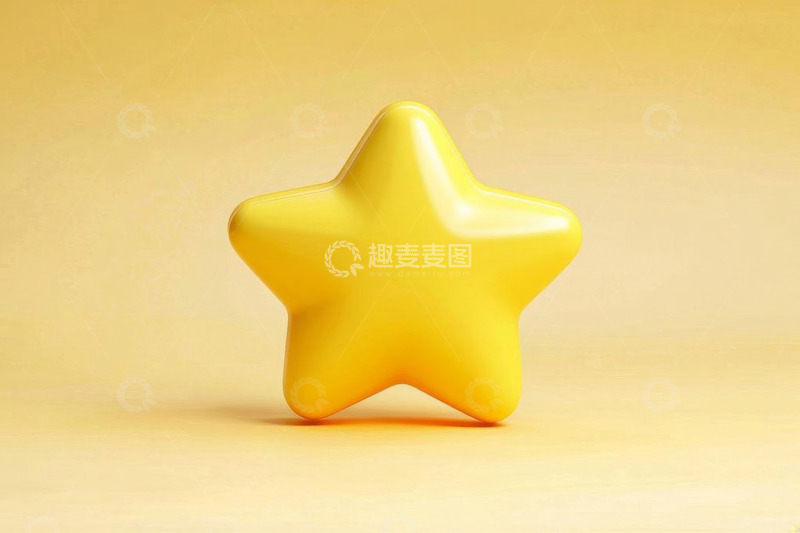 高清大图下载【趣麦麦图】黄色立体五角星展示