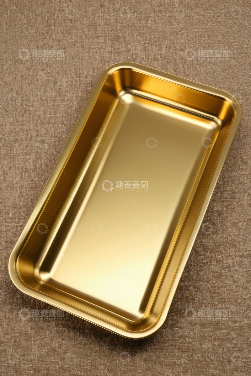 高清大图下载【趣麦麦图】金色长方形空托盘