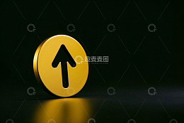 金色箭头图标特写