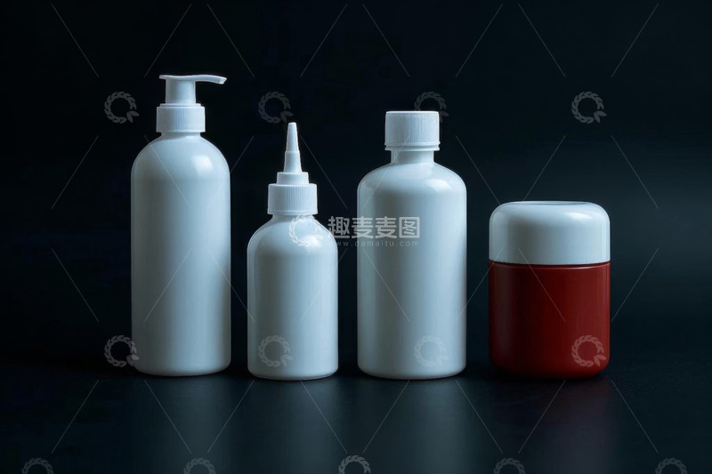 高清大图下载【趣麦麦图】白色化妆品瓶子特写