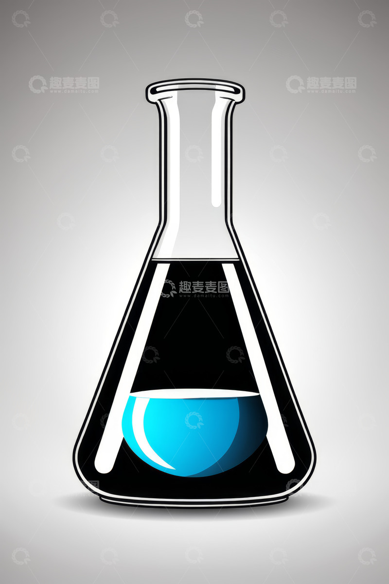 高清大图下载【趣麦麦图】锥形烧瓶内的蓝色液体