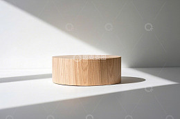 简约木质圆台光影效果展示