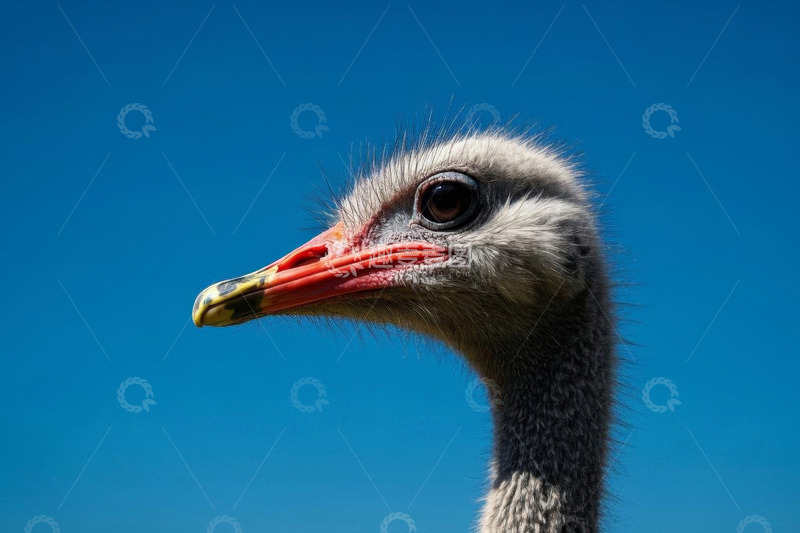 高清大图下载【趣麦麦图】鸵鸟头部特写