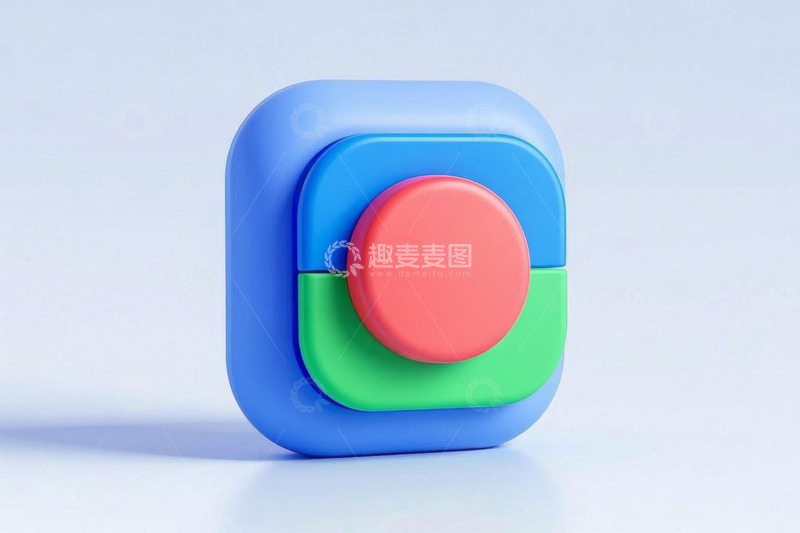 高清大图下载【趣麦麦图】多彩立体几何图形素材