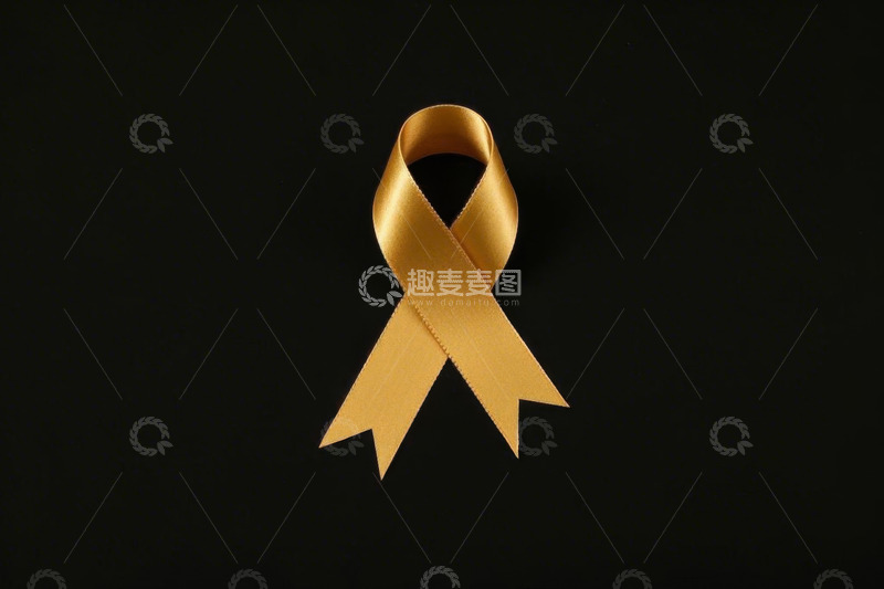 高清大图下载【趣麦麦图】黑色背景上的金色丝带