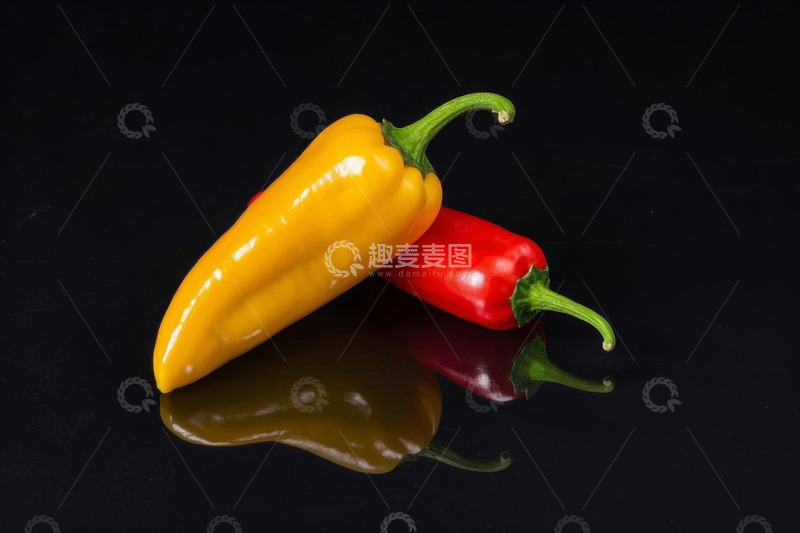 高清大图下载【趣麦麦图】红黄辣椒特写静物