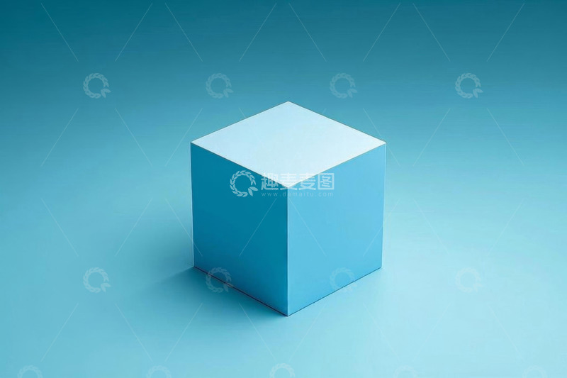高清大图下载【趣麦麦图】蓝色立方体抽象背景素材
