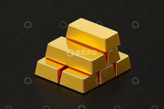 堆叠的金条特写