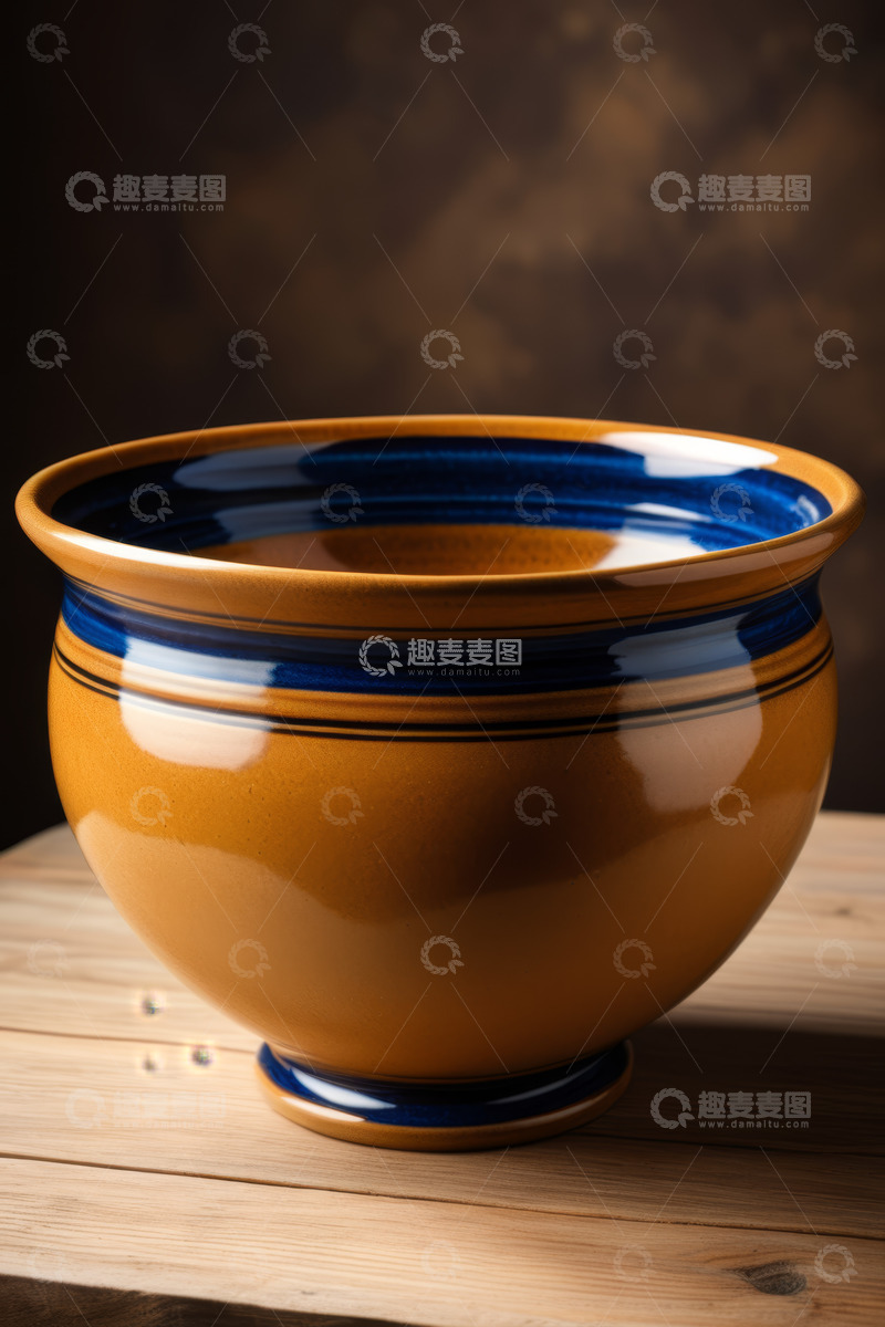 高清大图下载【趣麦麦图】木质桌面上的陶瓷碗