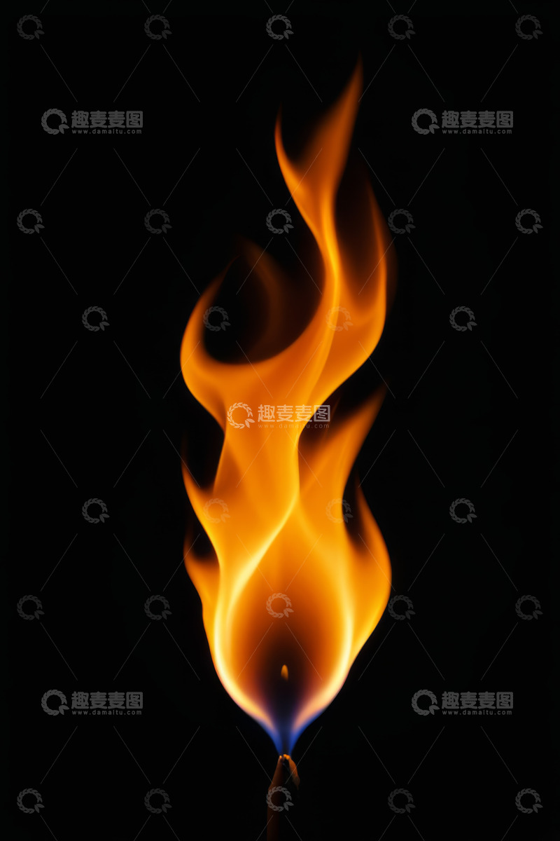 高清大图下载【趣麦麦图】黑色背景下的燃烧火焰