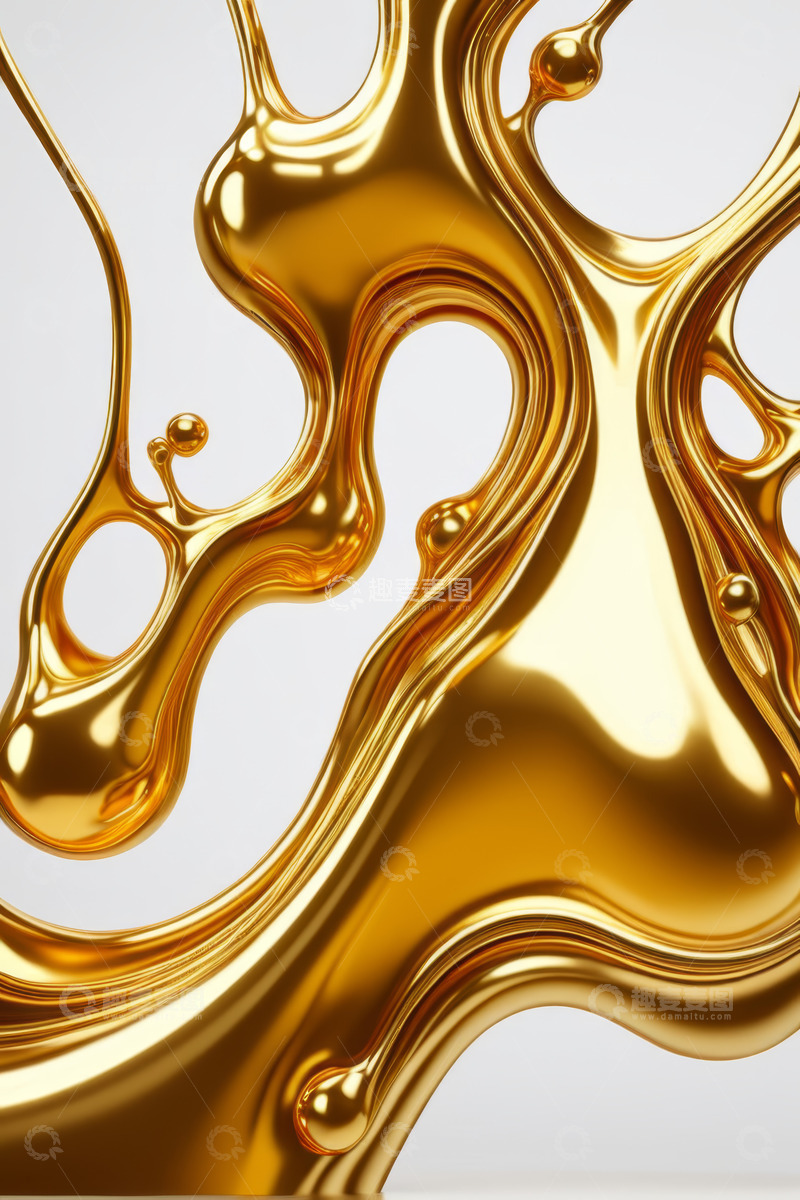 高清大图下载【趣麦麦图】金色液体流动质感画面
