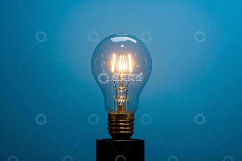 高清大图下载【趣麦麦图】发光玻璃灯泡特写