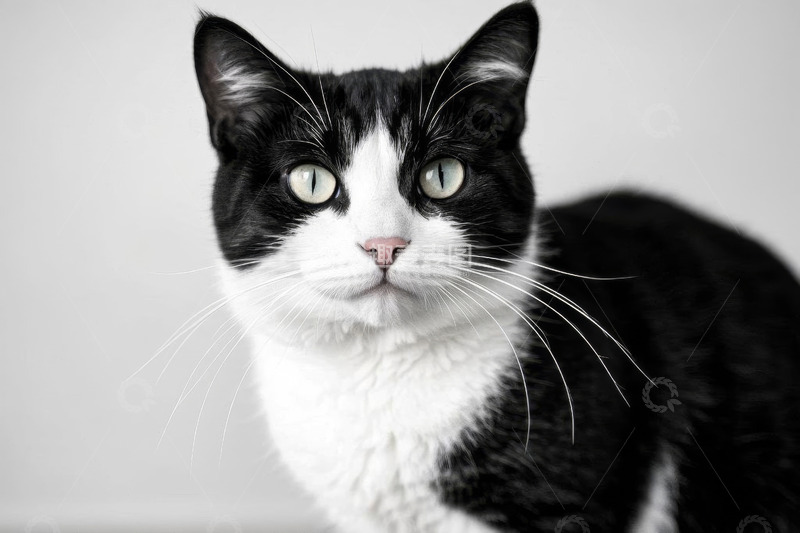 高清大图下载【趣麦麦图】黑白猫咪特写