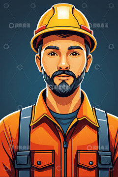 戴安全帽的工人形象