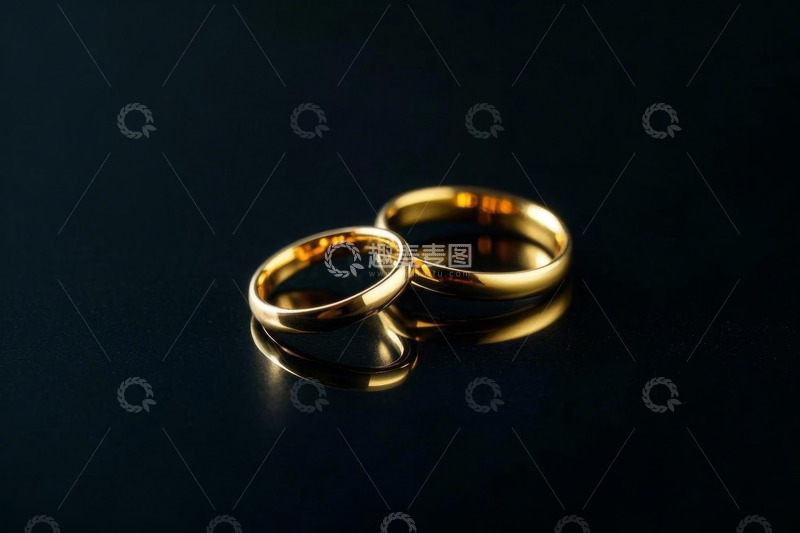 高清大图下载【趣麦麦图】两枚金戒指特写