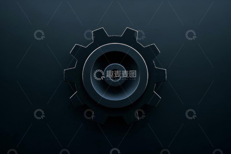高清大图下载【趣麦麦图】黑色齿轮特写素材