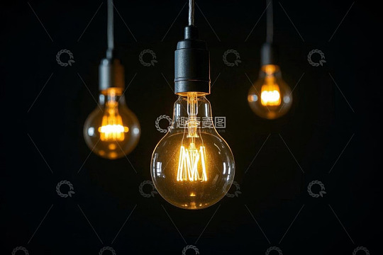 发光灯泡特写素材