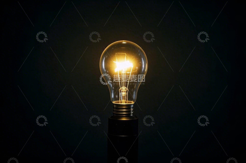 高清大图下载【趣麦麦图】-发光的复古灯泡特写