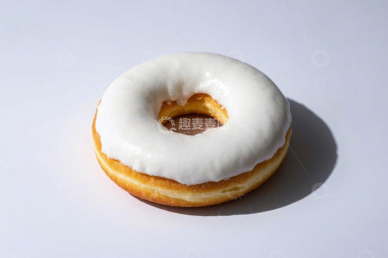 高清大图下载【趣麦麦图】白色糖霜甜甜圈特写