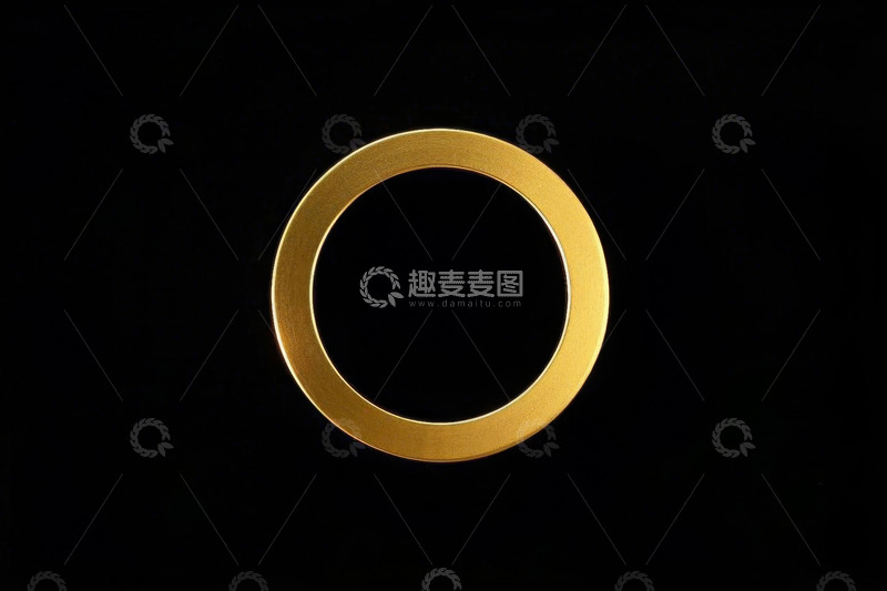 高清大图下载【趣麦麦图】黑色背景金色圆形物体