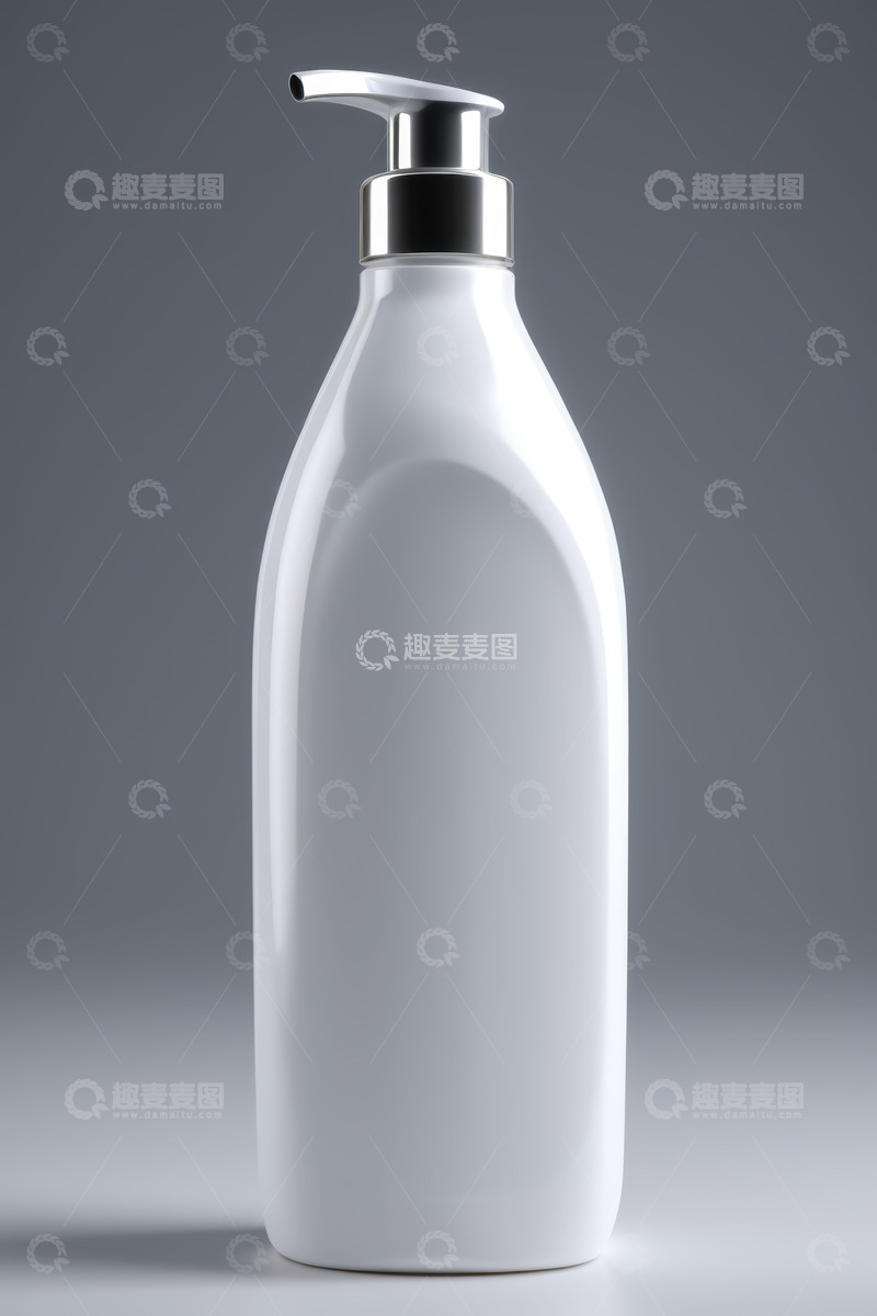 高清大图下载【趣麦麦图】白色按压瓶化妆品展示