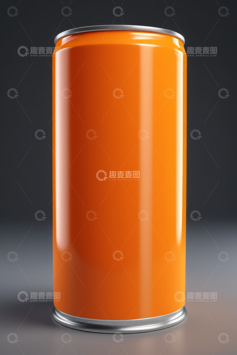 高清大图下载【趣麦麦图】橙色金属罐头特写