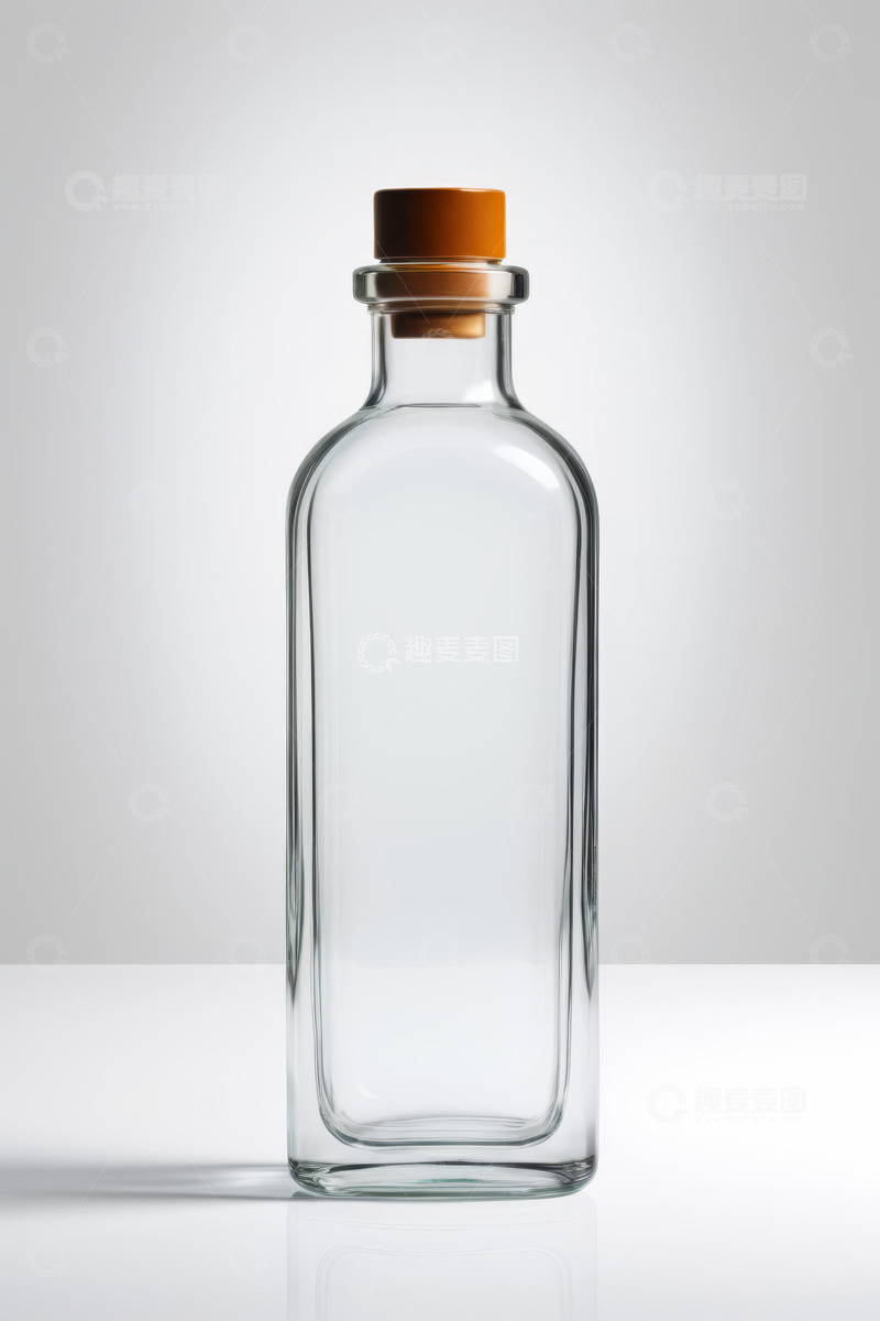 高清大图下载【趣麦麦图】透明玻璃瓶带软木瓶盖特写
