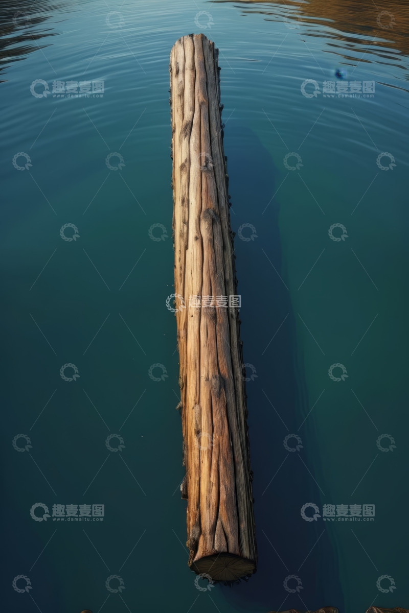 高清大图下载【趣麦麦图】水中漂浮的原木