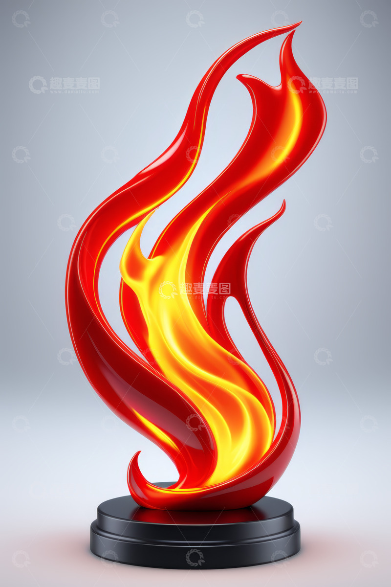 高清大图下载【趣麦麦图】红色火焰造型奖杯