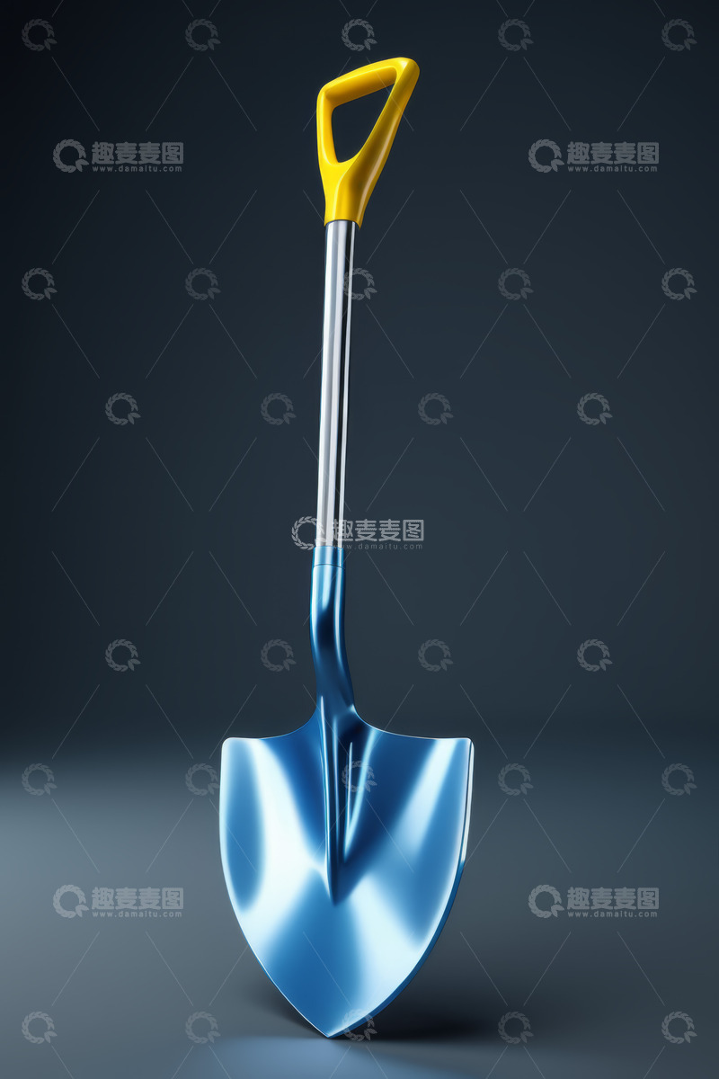 高清大图下载【趣麦麦图】蓝色金属铲带黄色手柄