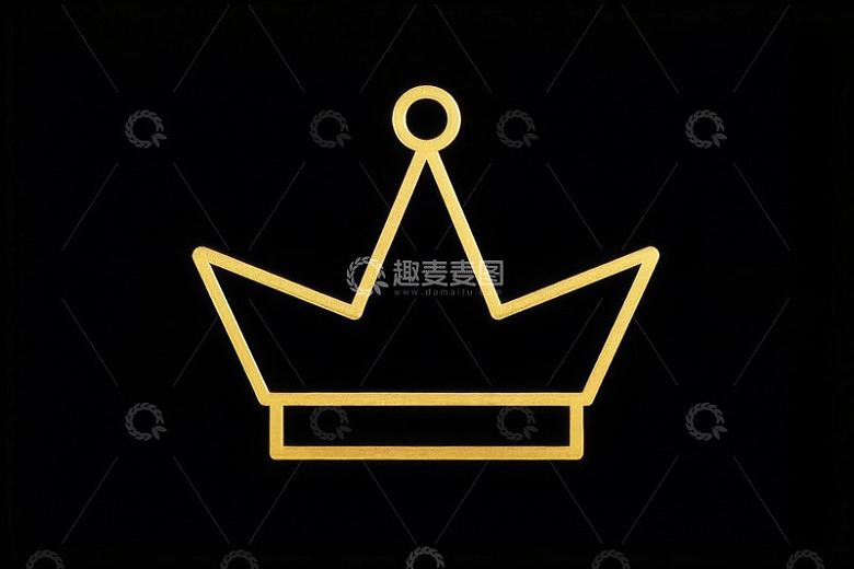 金色线条王冠图标