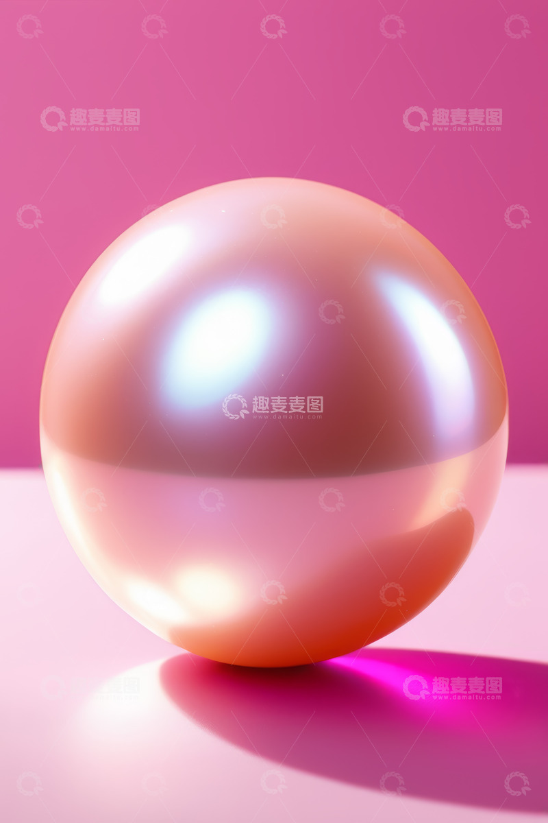 高清大图下载【趣麦麦图】粉色背景下的球体静物