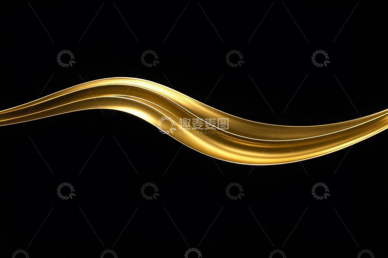 高清大图下载【趣麦麦图】黑色背景金色波浪线条