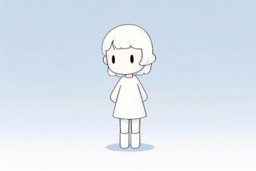 卡通小女孩站立形象