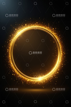 金色发光圆环背景素材