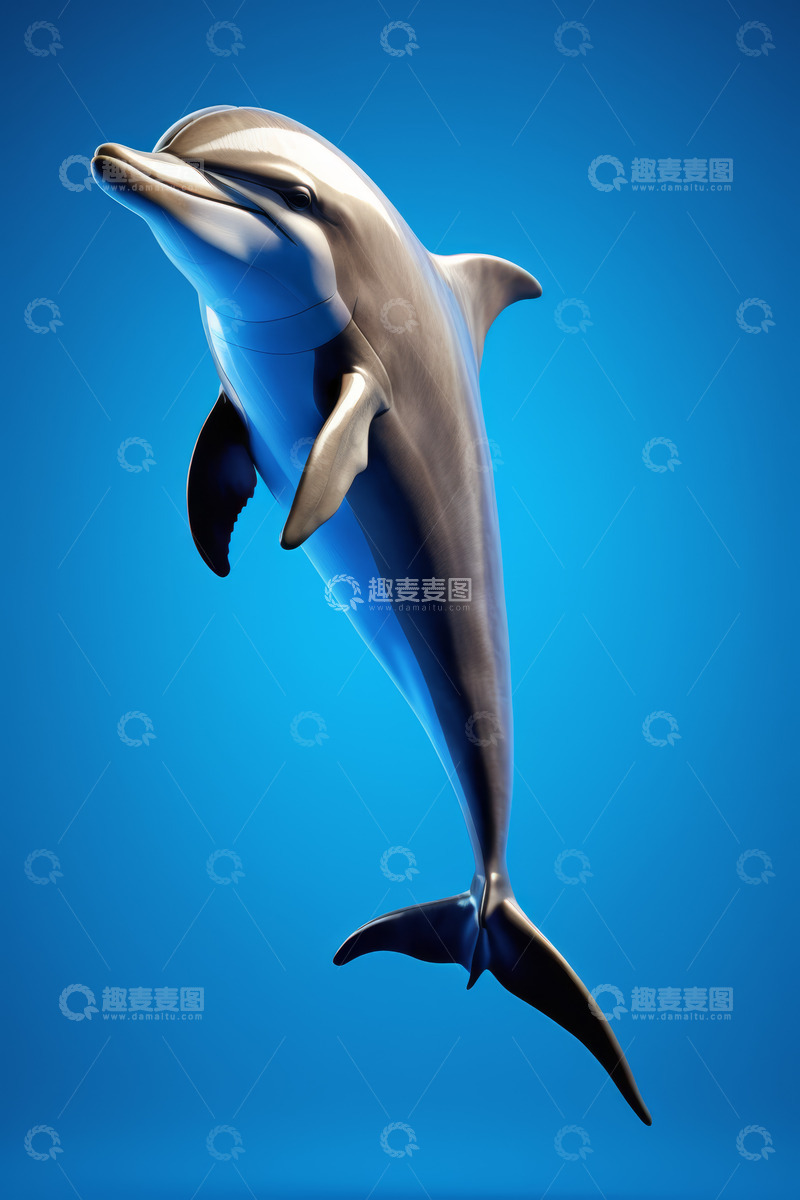 高清大图下载【趣麦麦图】跃起的海豚特写