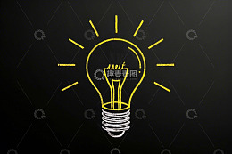 手绘创意灯泡图案