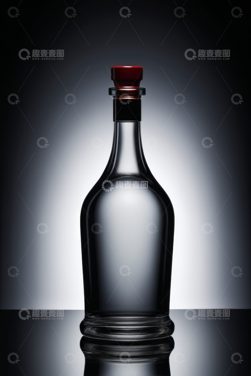 高清大图下载【趣麦麦图】透明玻璃酒瓶特写