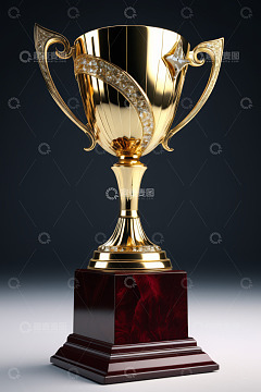 金色奖杯特写