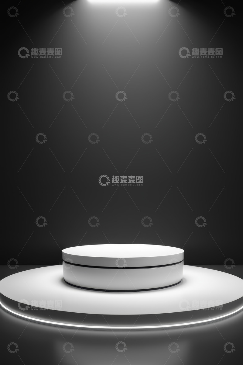 高清大图下载【趣麦麦图】现代圆形展示台光影背景