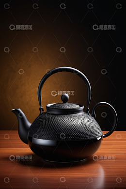 黑色铁茶壶特写
