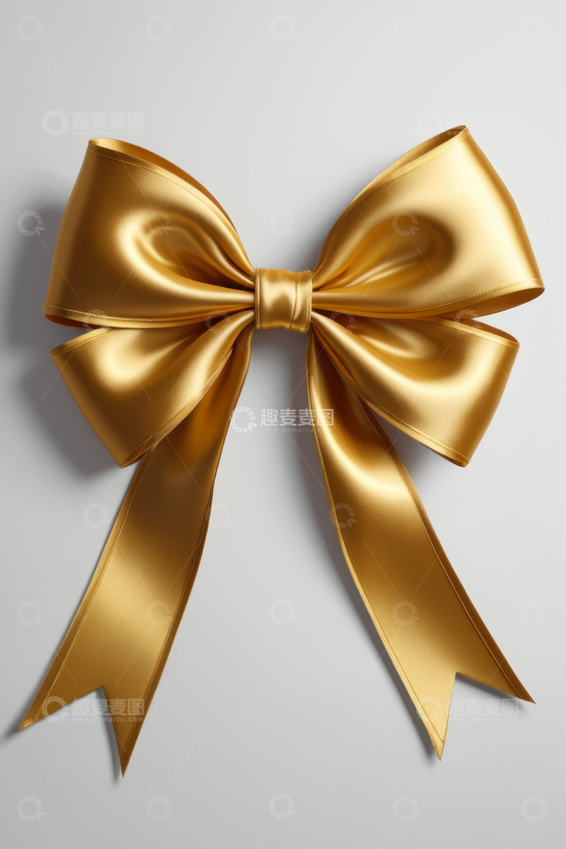 高清大图下载【趣麦麦图】金色蝴蝶结装饰素材