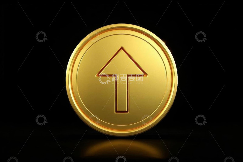 高清大图下载【趣麦麦图】金色箭头标志金币特写